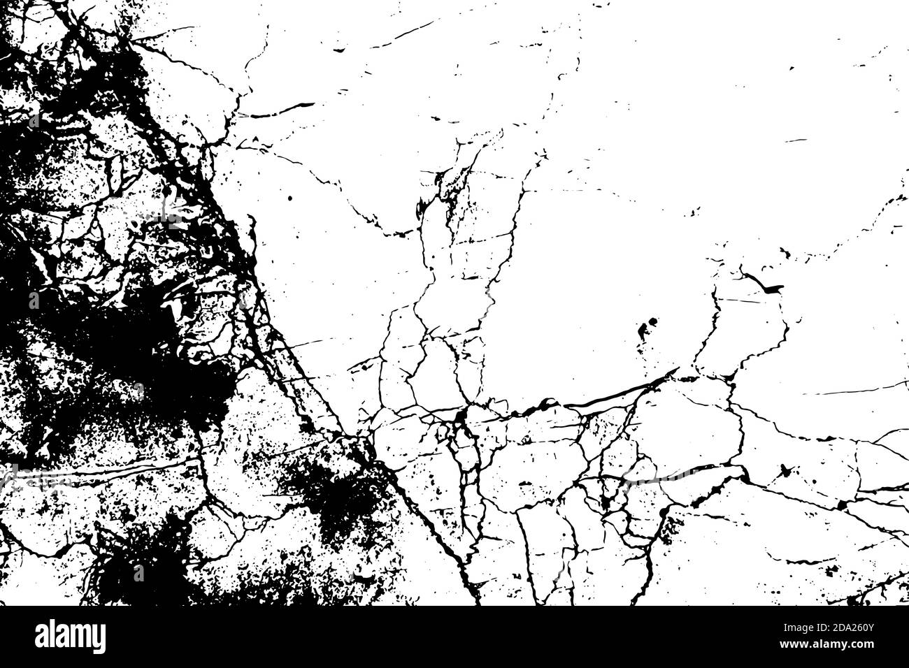 Black and white marble cracks simple texture. Vector illustration. Stock Vector