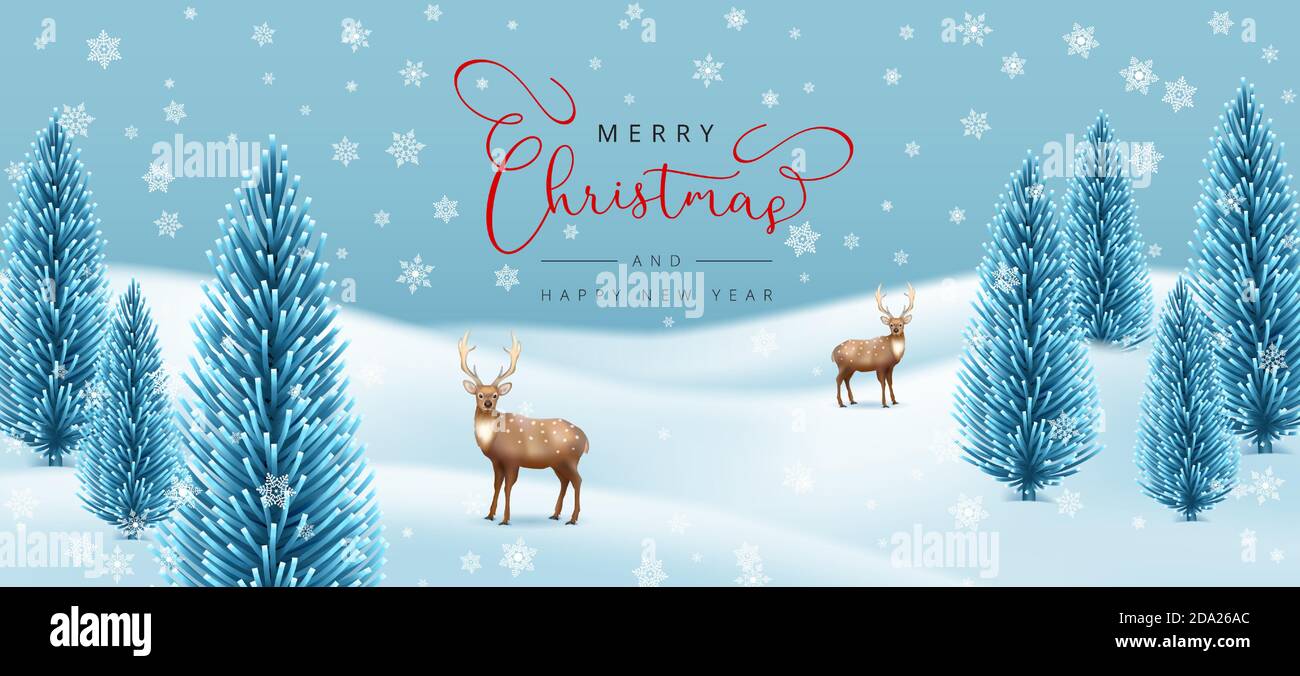 Christmas Holiday Winter Landscape Stock Vector