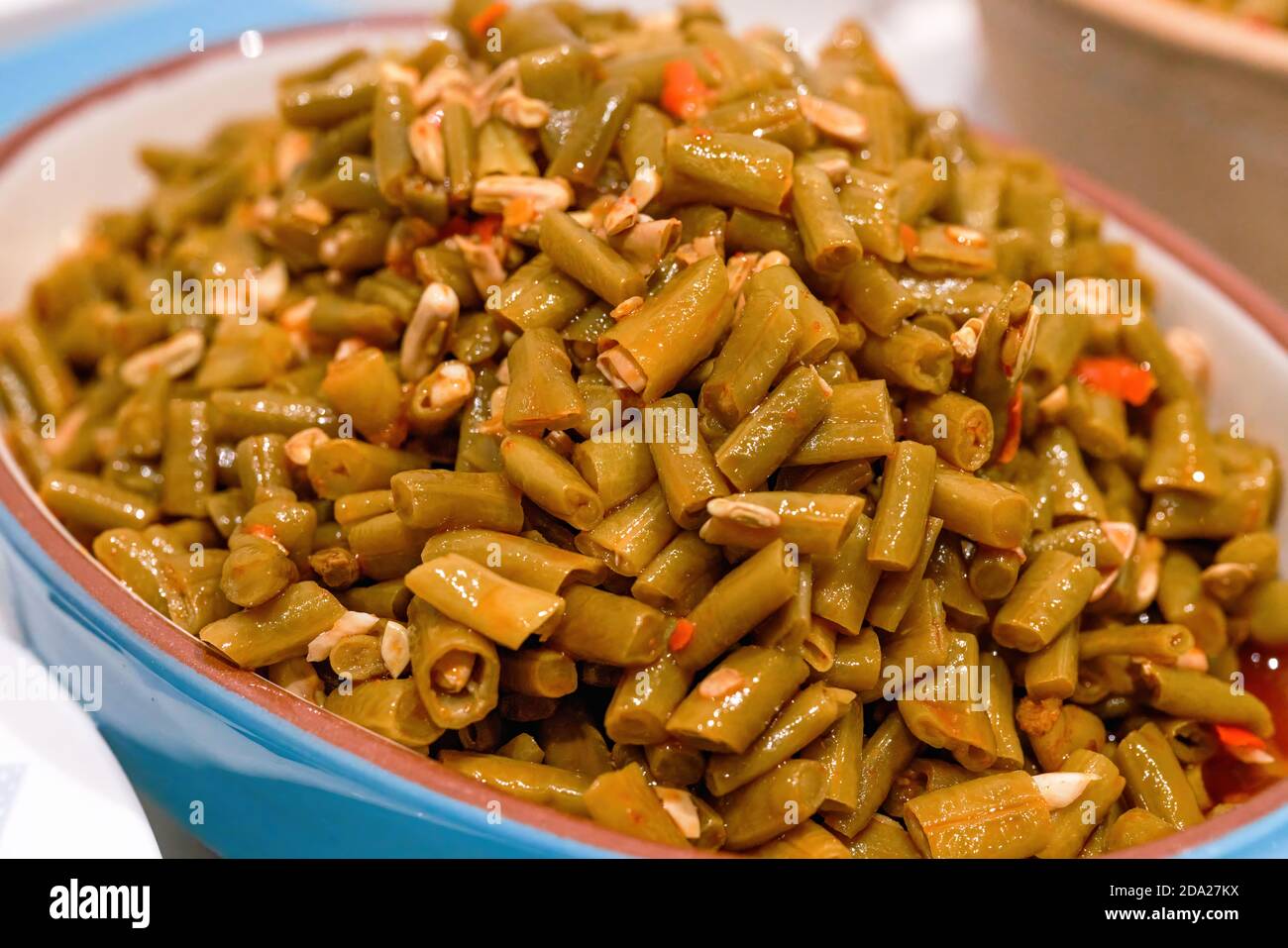 Close-up of a bowl of chopped sauerkraut, Guangxi specialty, raw material for snail rice noodles Stock Photo