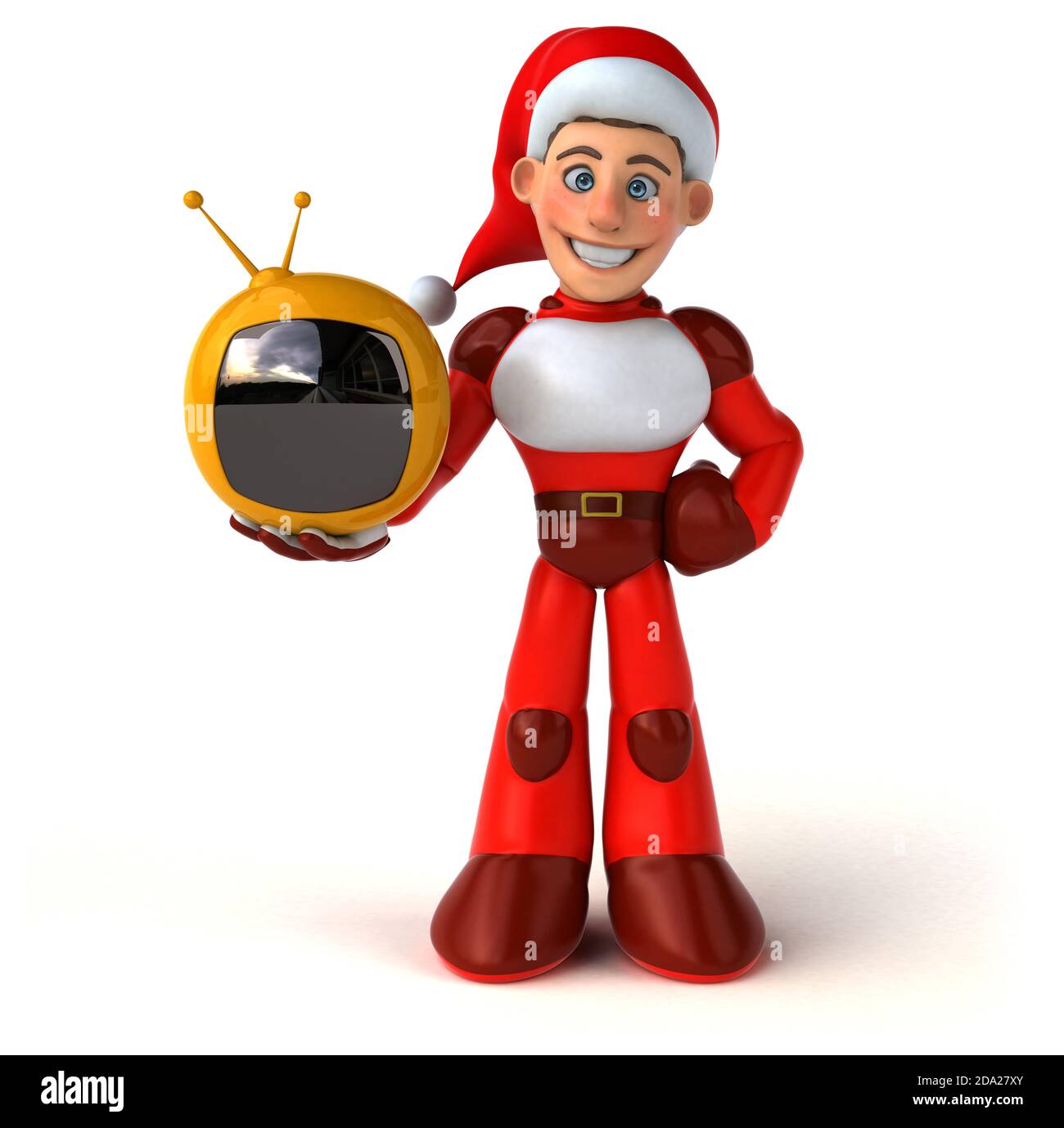 Fun Super Santa Claus - 3D Illustration Stock Photo - Alamy