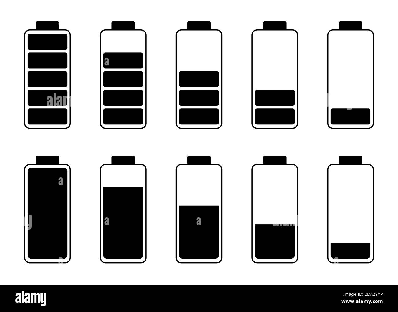 Battery charger icon vector logo. Isolated vector sign symbol. Battery  charge full power energy level. Battery low icon energy symbol battery  charge Stock Vector Image & Art - Alamy