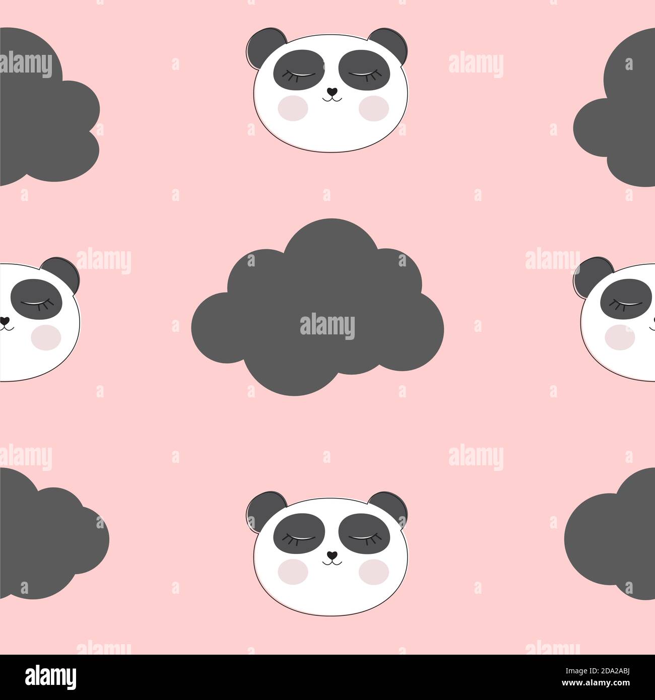 Pink Panda Pattern Little cute panda seamless pattern for card and shirt design. Vector ...