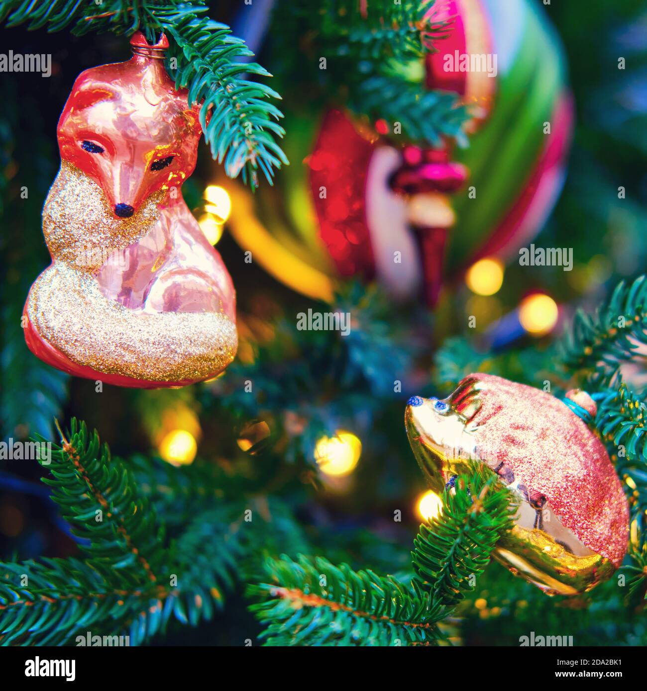 Snowy Hedgehog Glass Ornament,Russia Handmade Winter Holidays,Christmas Decor 