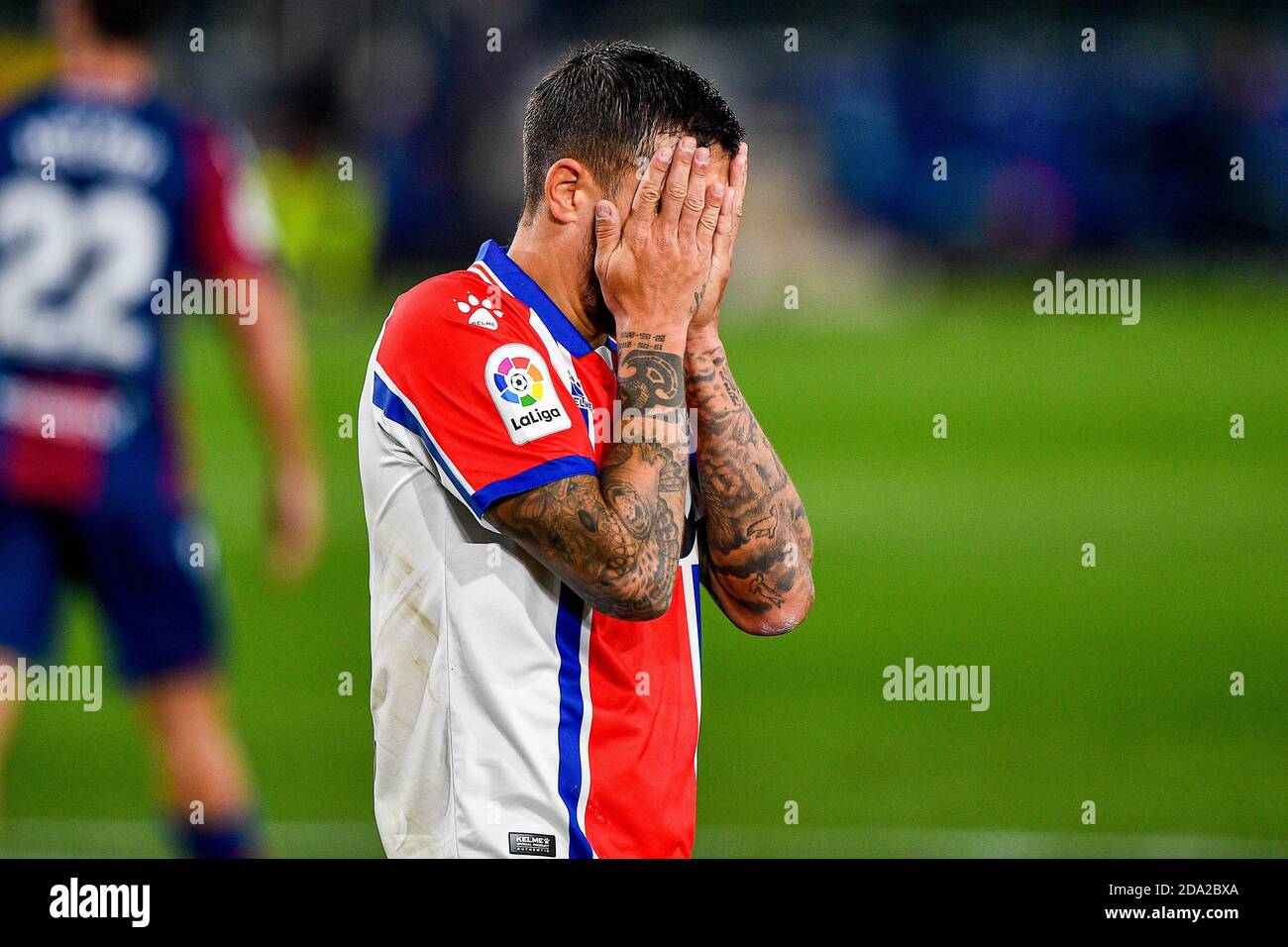 VALENCIA, SPAIN - NOVEMBER 08: Joselu of Alaves during the La Liga Santander match between Levante and Alaves at the Estadi Ciutat de Valencia stadium on November 8, 2020 in Valencia, Spain (Photo by Pablo MoranoOrange Pictures) Stock Photo