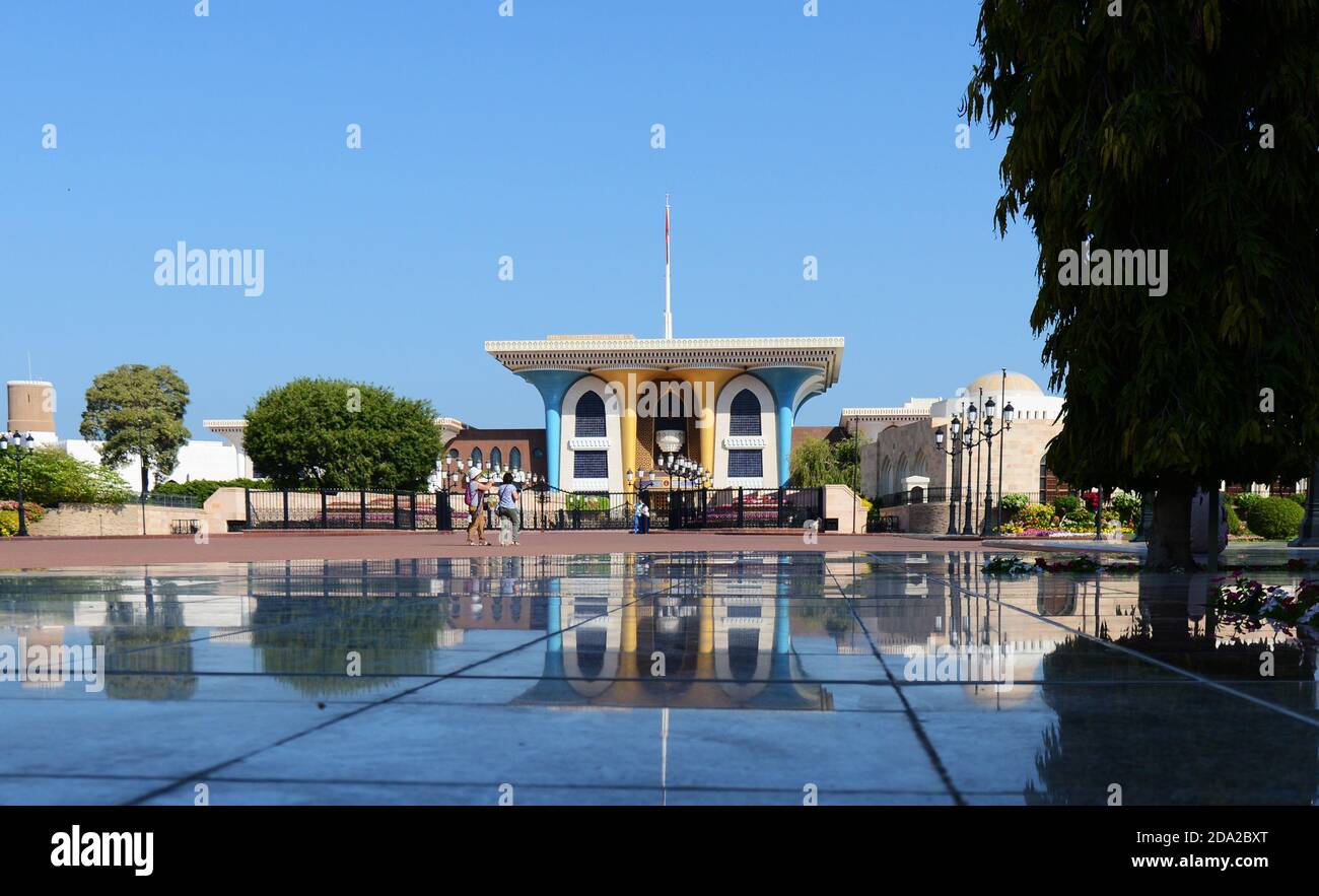 The Al Alam Palace in old Muscat, Oman Stock Photo - Alamy