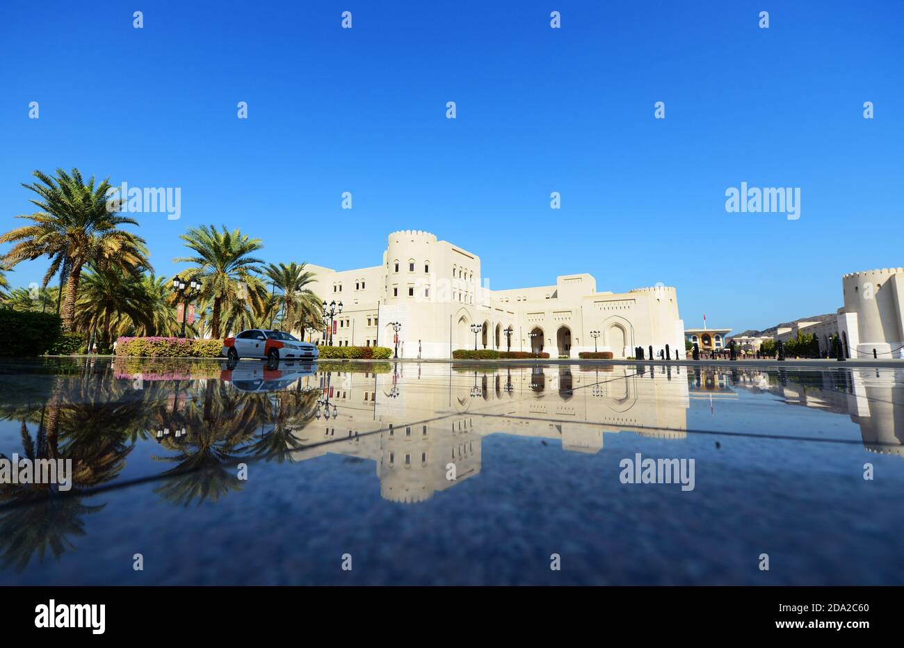 Royal buildings along the main pathway leading to the Al Alam palace in ...