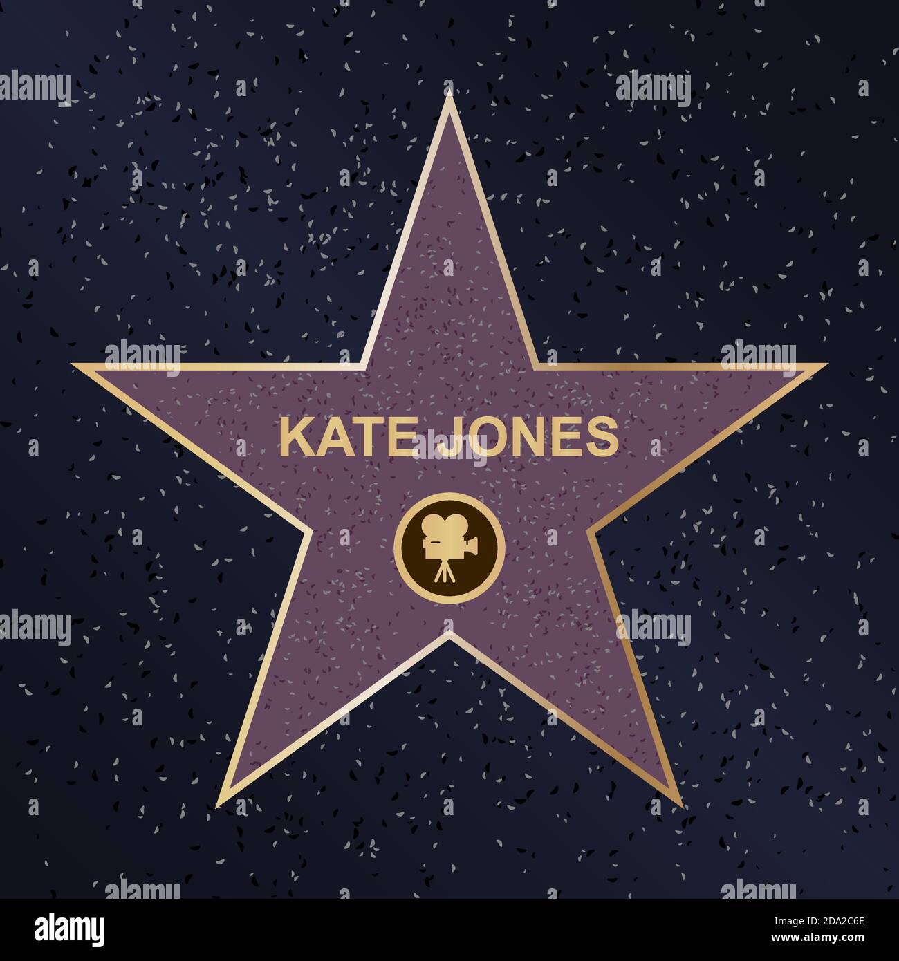 Hollywood movie actor celebrity walk of fame star. Vector Illustration. Famous popular talent star. Stock Vector