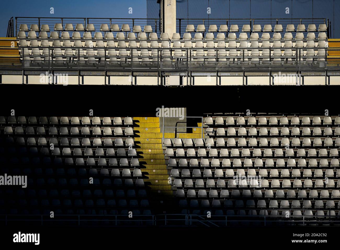 Turin, Italy. 08th Nov, 2020. TURIN, ITALY - November 08, 2020: General view shows empty seats at stadio Olimpico Grande Torino during the Serie A football match between Torino FC and FC Crotone. (Photo by Nicolò Campo/Sipa USA) Credit: Sipa USA/Alamy Live News Stock Photo