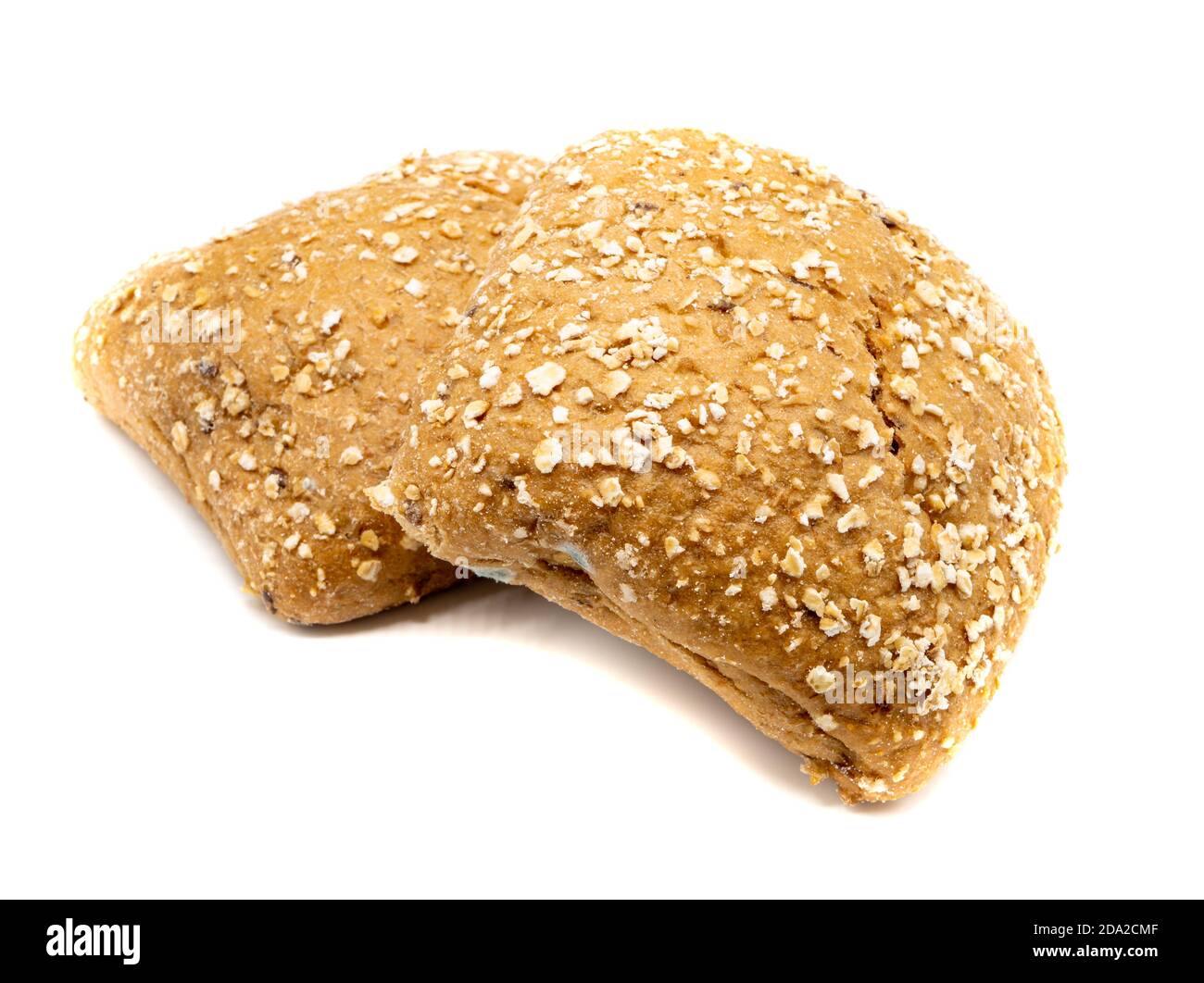 Whole wheat rolls isolated on white background Stock Photo