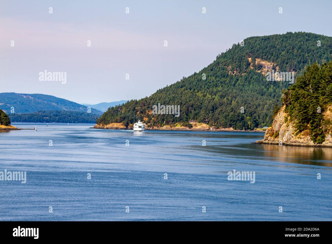 Ferry Arrival to Victoria Island, British Columbia, Canada Stock Photo