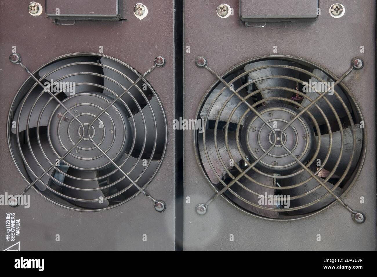 Two server blocks with large fans Stock Photo