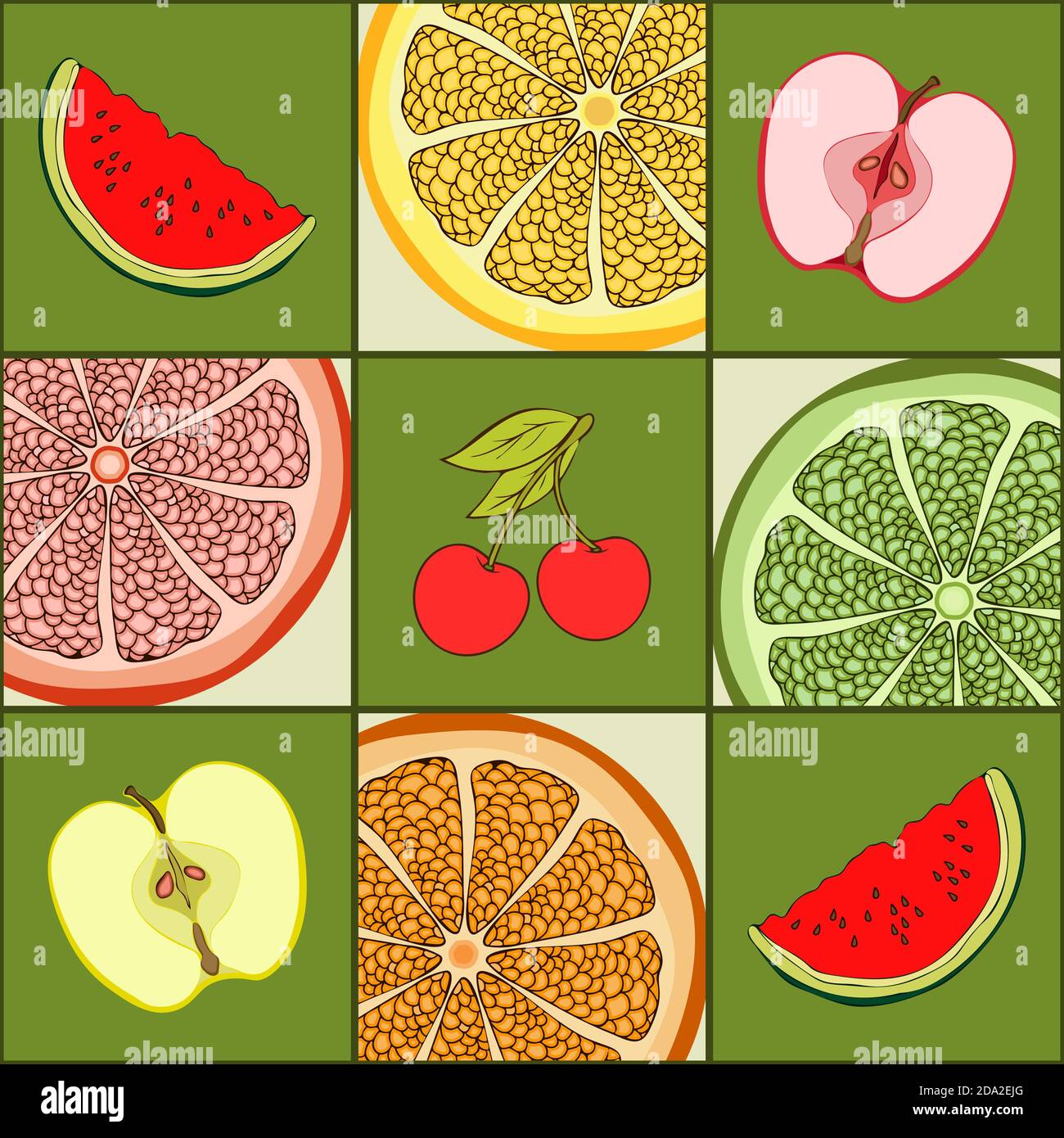 Apples And Orange Slices Stock Vector Images Alamy