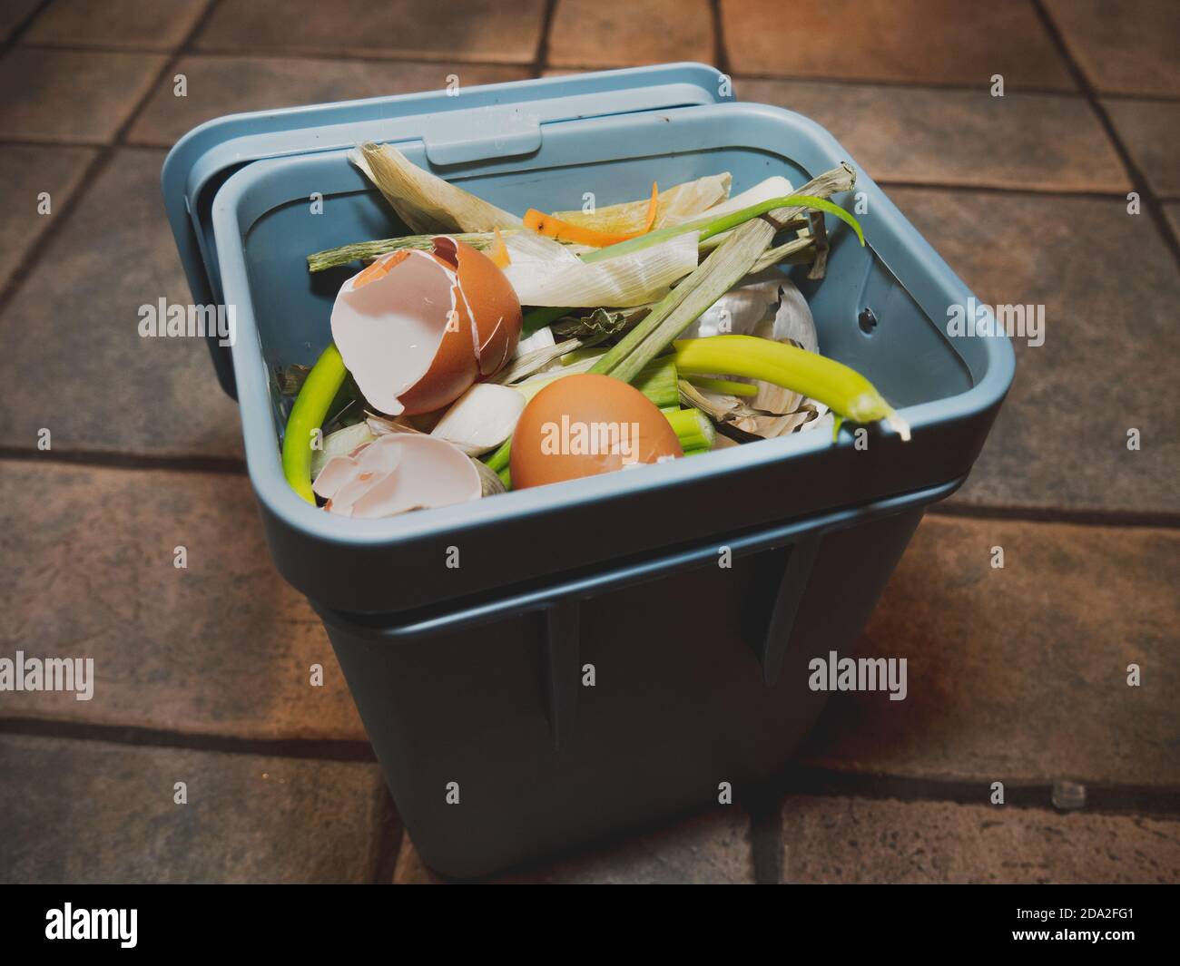 separate waste collection, bin full of organic waste, recycling