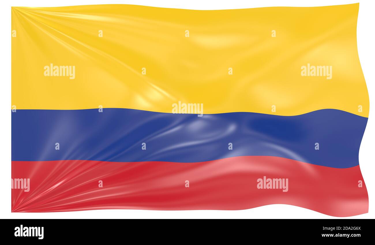 3d Illustration of a Waving Flag of Colombia Stock Photo