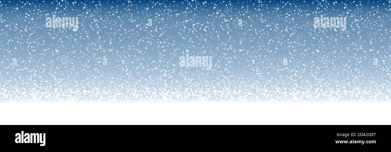 vector file with beautiful falling snow flakes on blue colored background Stock Vector