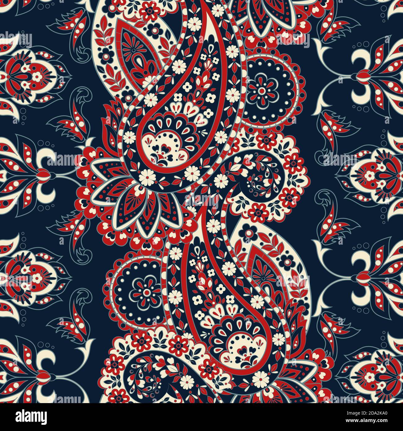 Paisley seamless floral pattern. Indian vintage background Stock Vector ...
