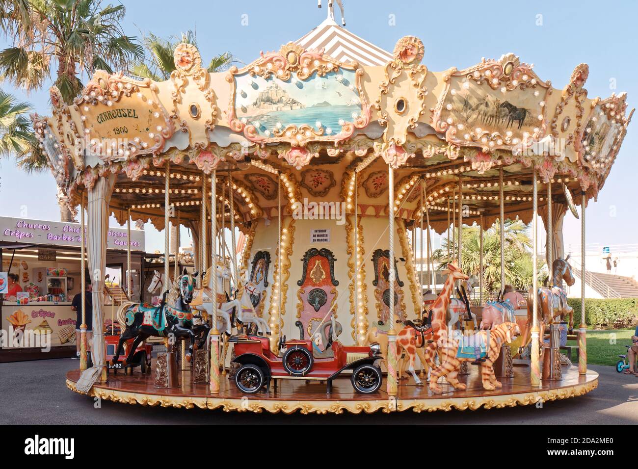 Old carousel - Cavalaire sur Mer - France Stock Photo