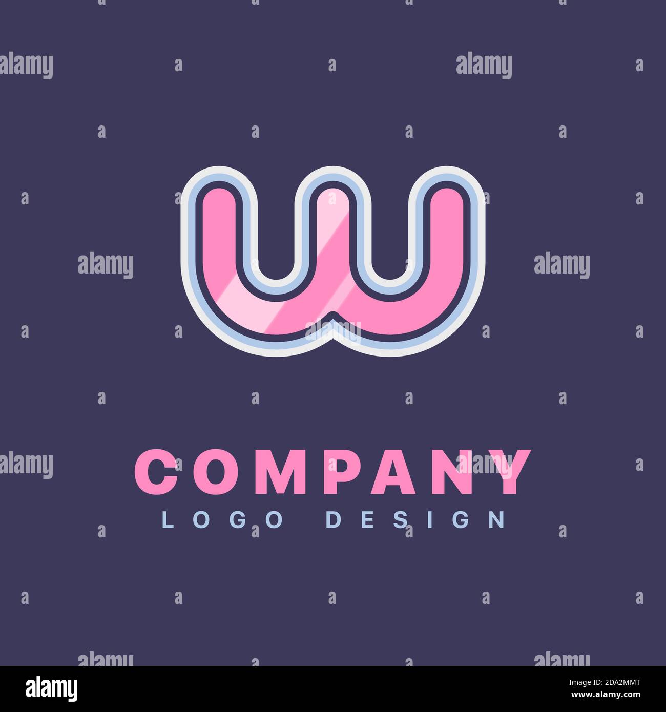 Letter W logo design template. Company logo icon Stock Vector