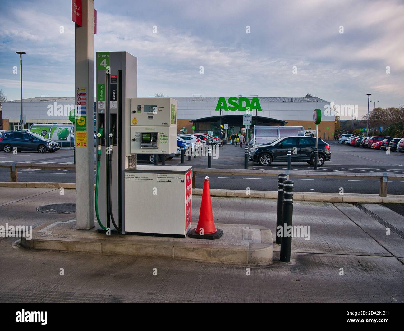 A selfservice fuel pump at an ASDA supermarket in the UK Stock Photo