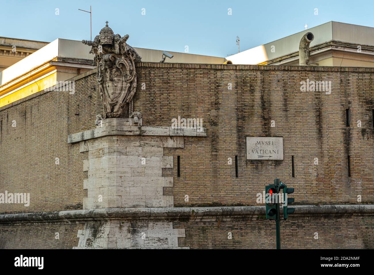 The Vatican walls surrounding the Vatican City state. Vatican City, Rome, Lazio, Italy, Europe Stock Photo