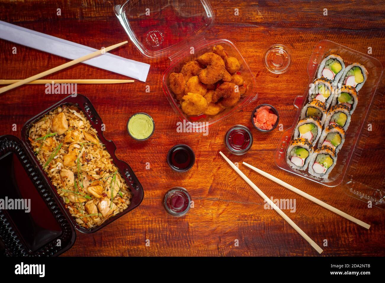 Delivery Style Asian Food Stock Photo Alamy