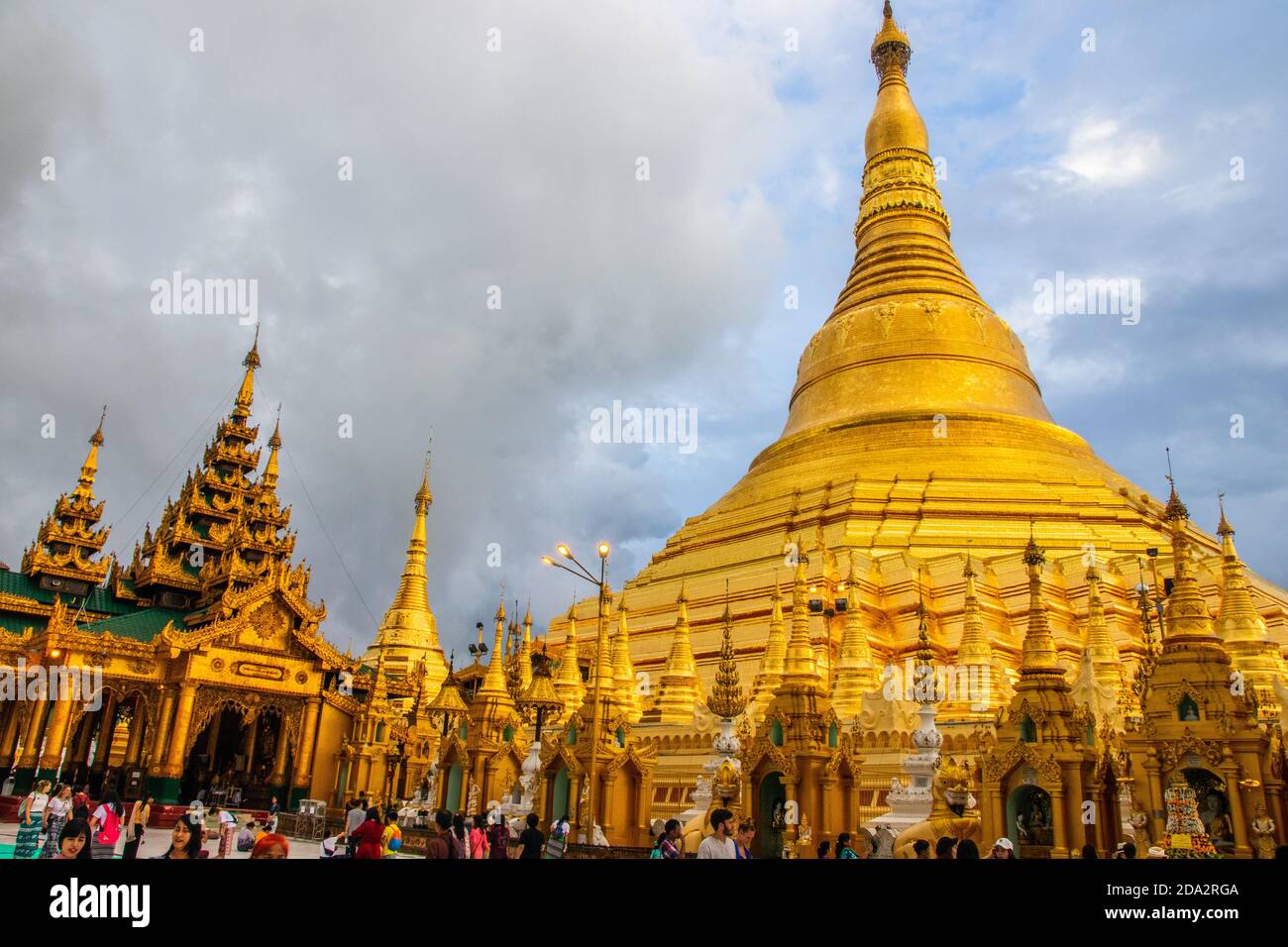 Shwedagon pagoda in Yangon Myanmar Stock Photo