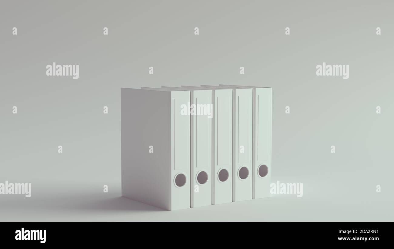 White Office Storage Filing Vertical Box Holders 3d illustration render