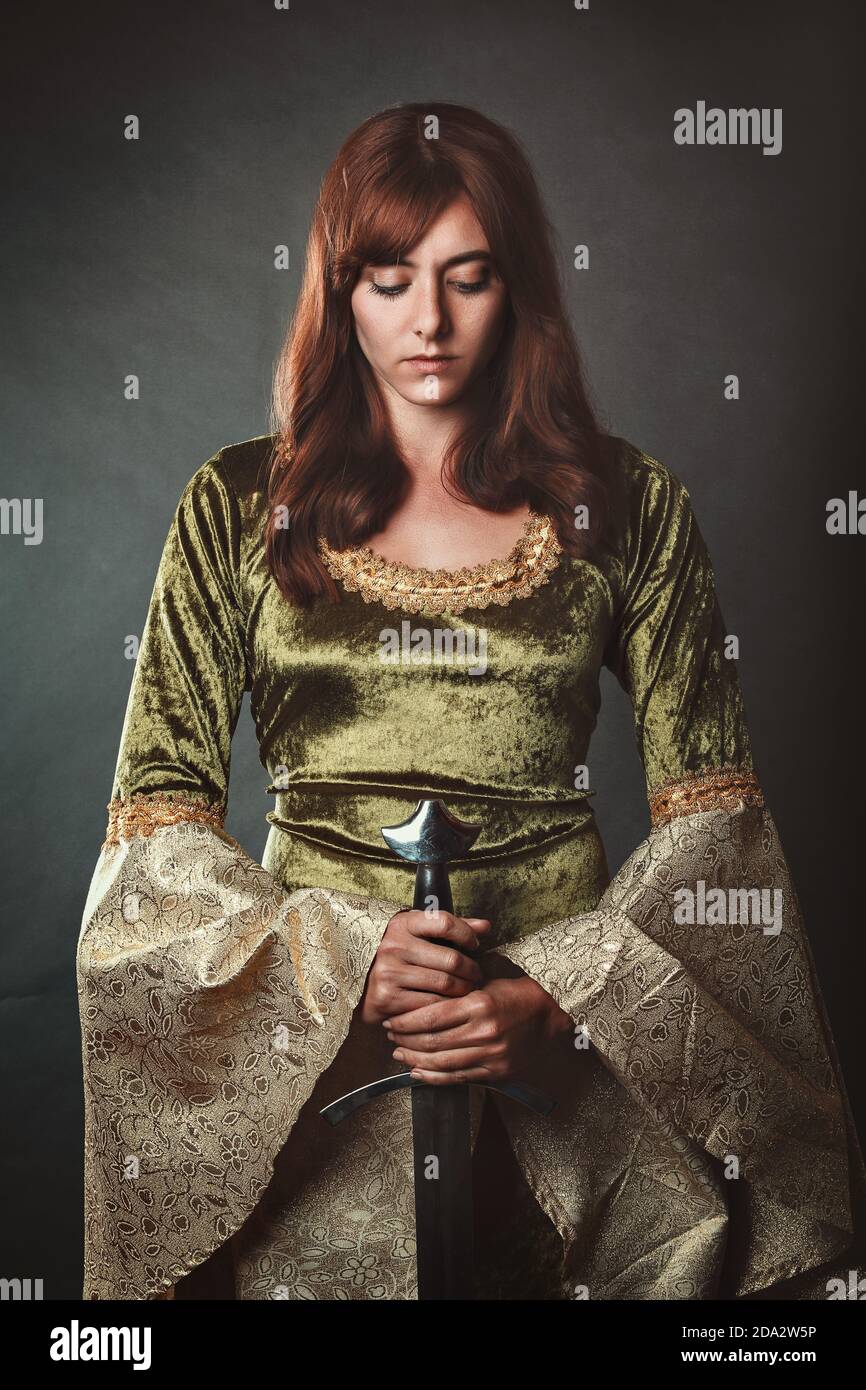green dress red hair costume Aria velvet swing dress - movie inspired main image 0