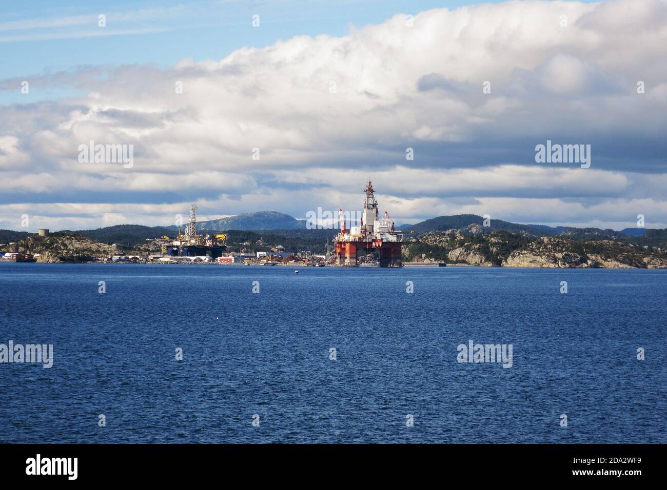 Oil Rig near Bergen - Norway Stock Photo