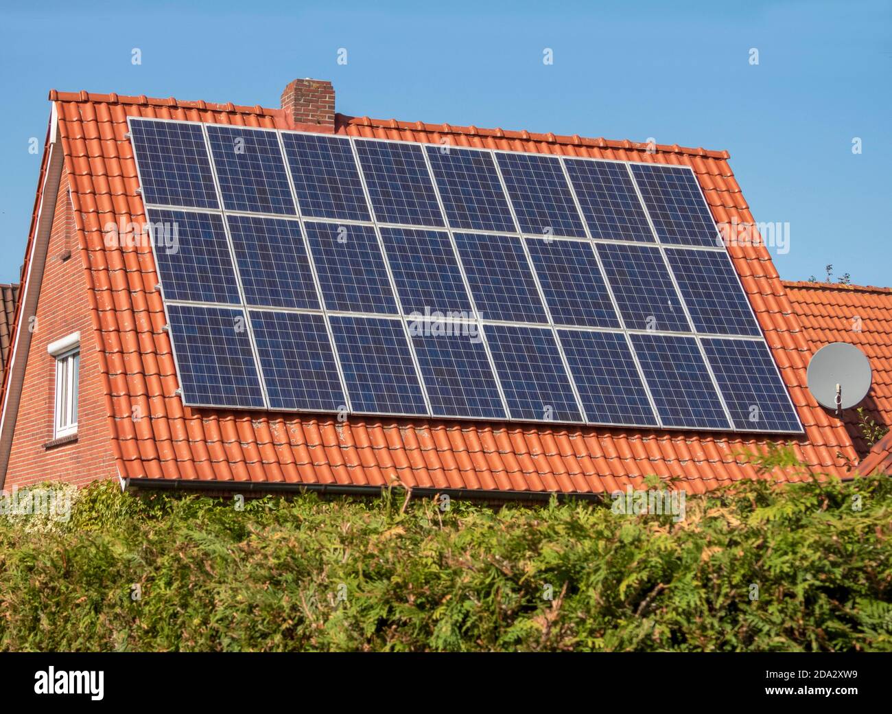 solar power on house, Germany, Lower Saxony, East Frisia Stock Photo