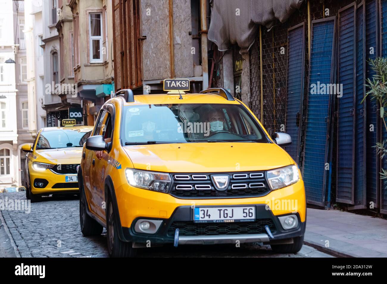 taxi on the streets in istanbul transport and travel in istanbul stock photo alamy