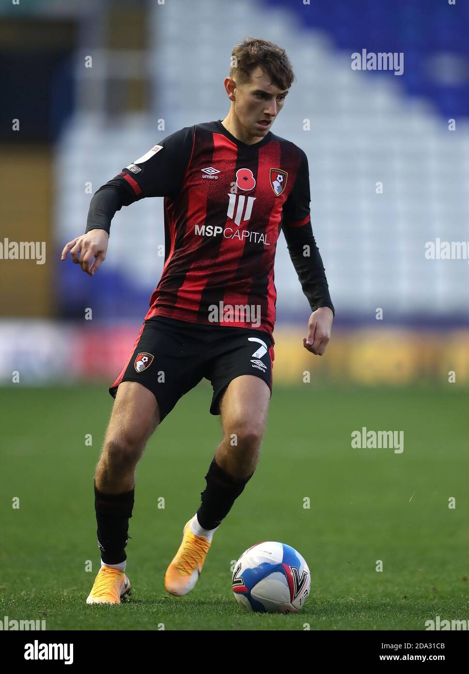 AFC Bournemouth's David Brooks during the Sky Bet Championship match at St. Andrew's Trillion Trophy Stadium, Birmingham. Stock Photo