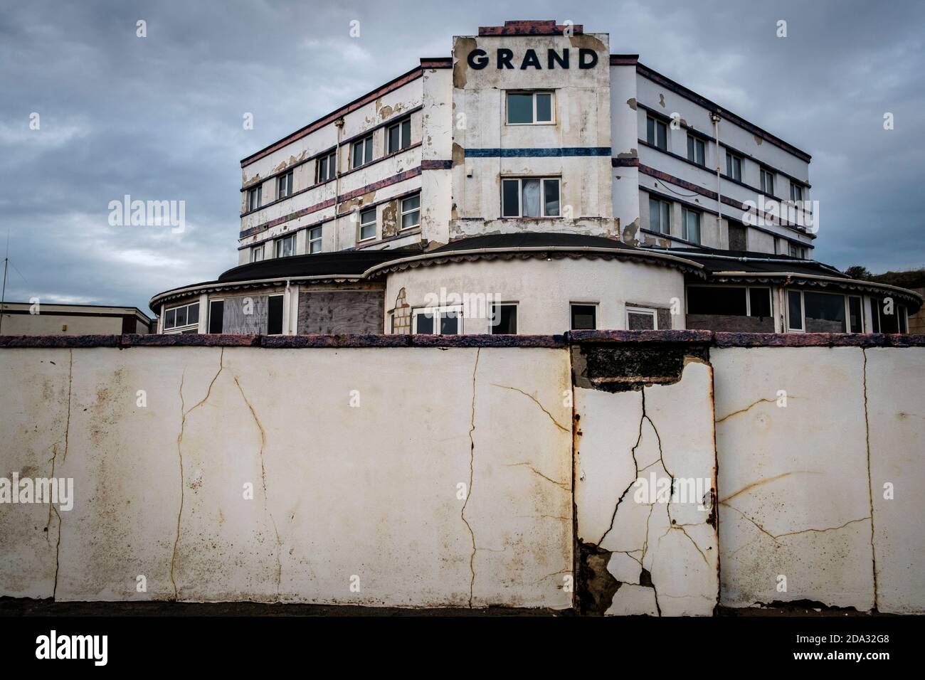 The derelict Grand Hotel, Sandown, Isle of Wight Stock Photo - Alamy