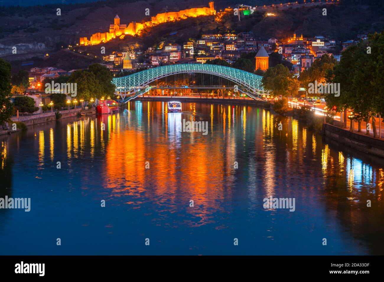Narikala or Old Fortress of Tbilisi, The Bridge of Peace, Kura River