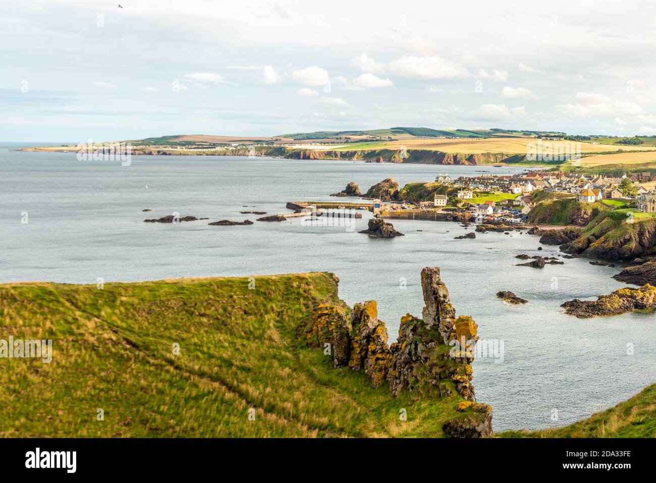 St Abbs, United Kingdom - August 07, 2020: Coastline near St Abbs Head, Berwickshire, Scottish Borders, Scotland Stock Photo