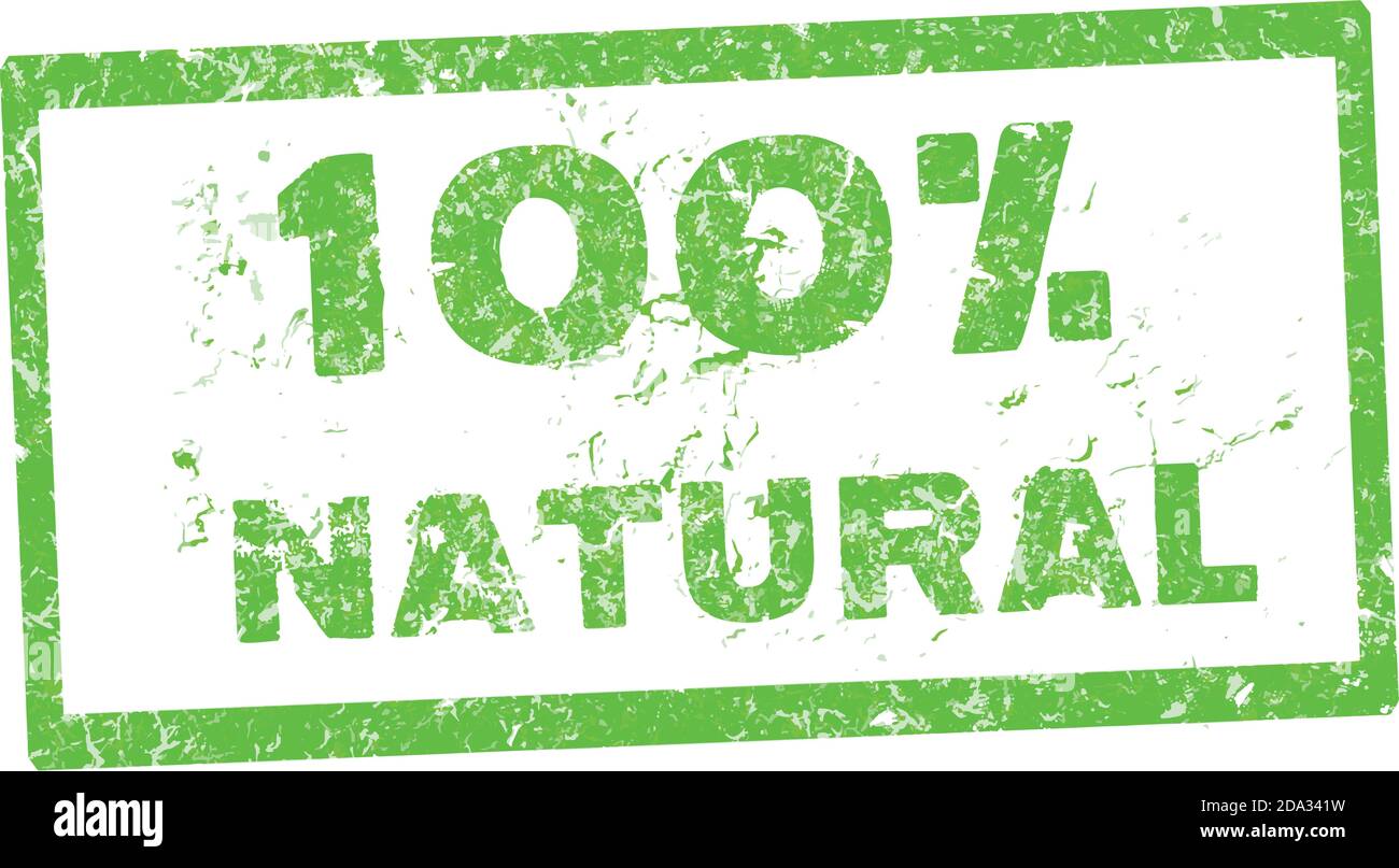 Abstract grunge office stamp with the text 100 % natural on white ...