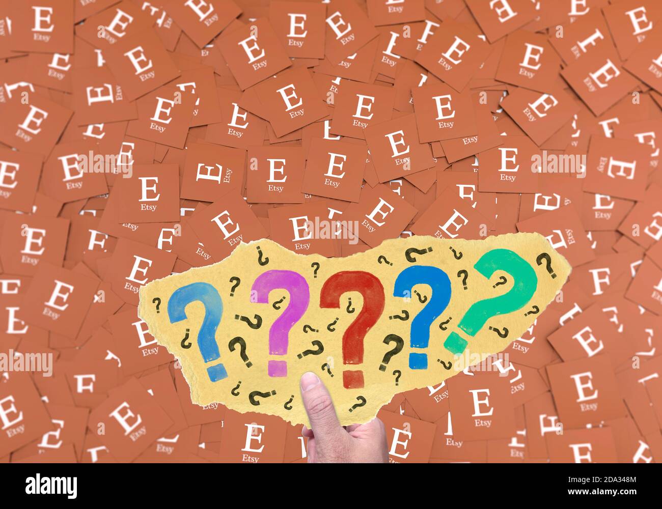 etsy Question Mark, Social Media Background Stock Photo Alamy