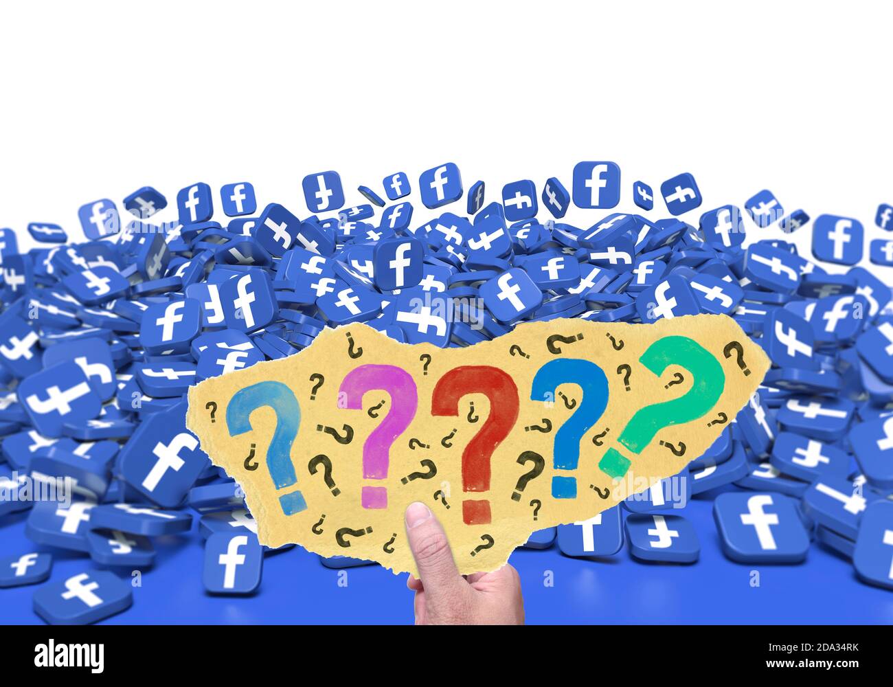Facebook Question Mark, Social Media Background Stock Photo Alamy