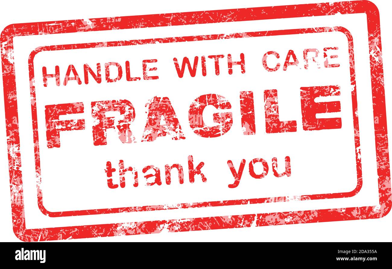 Fragile Handle With Care Thank You Grungy Red Rubber Stamp Isolated On White Background Stock Vector Image Art Alamy