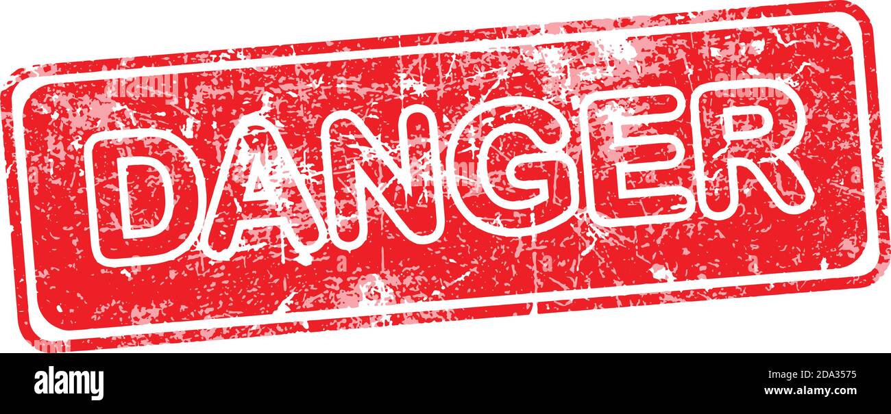 danger red grunge rubber stamp vector illustration. Stock Vector