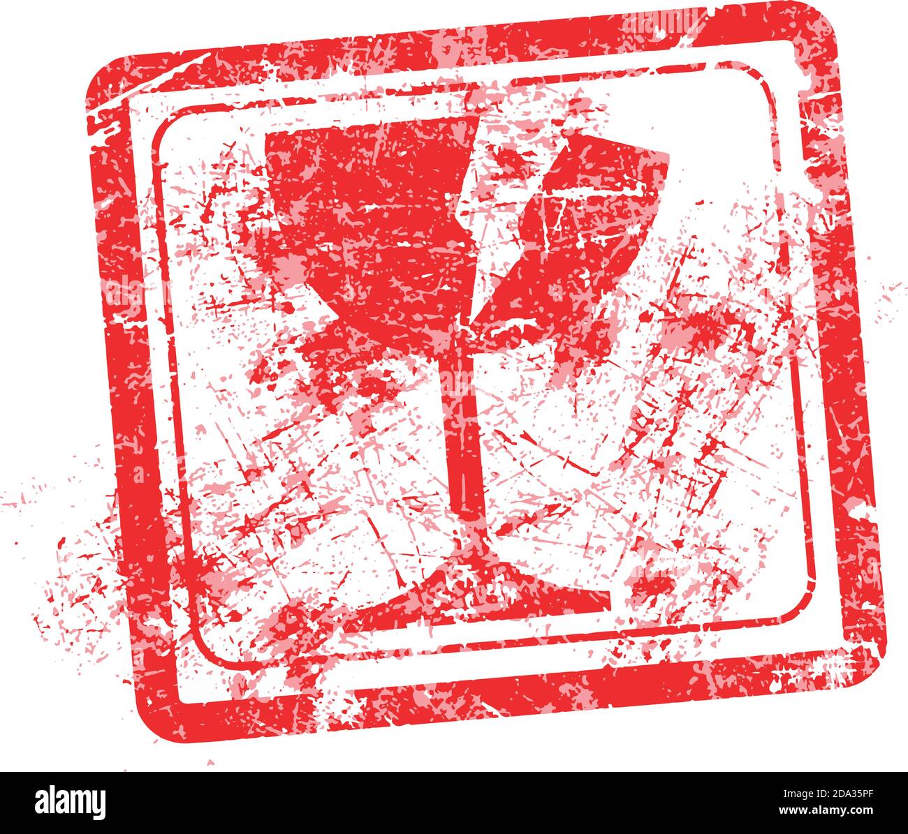 glass icon red grunge rubber stamp vector illustration Stock Vector ...