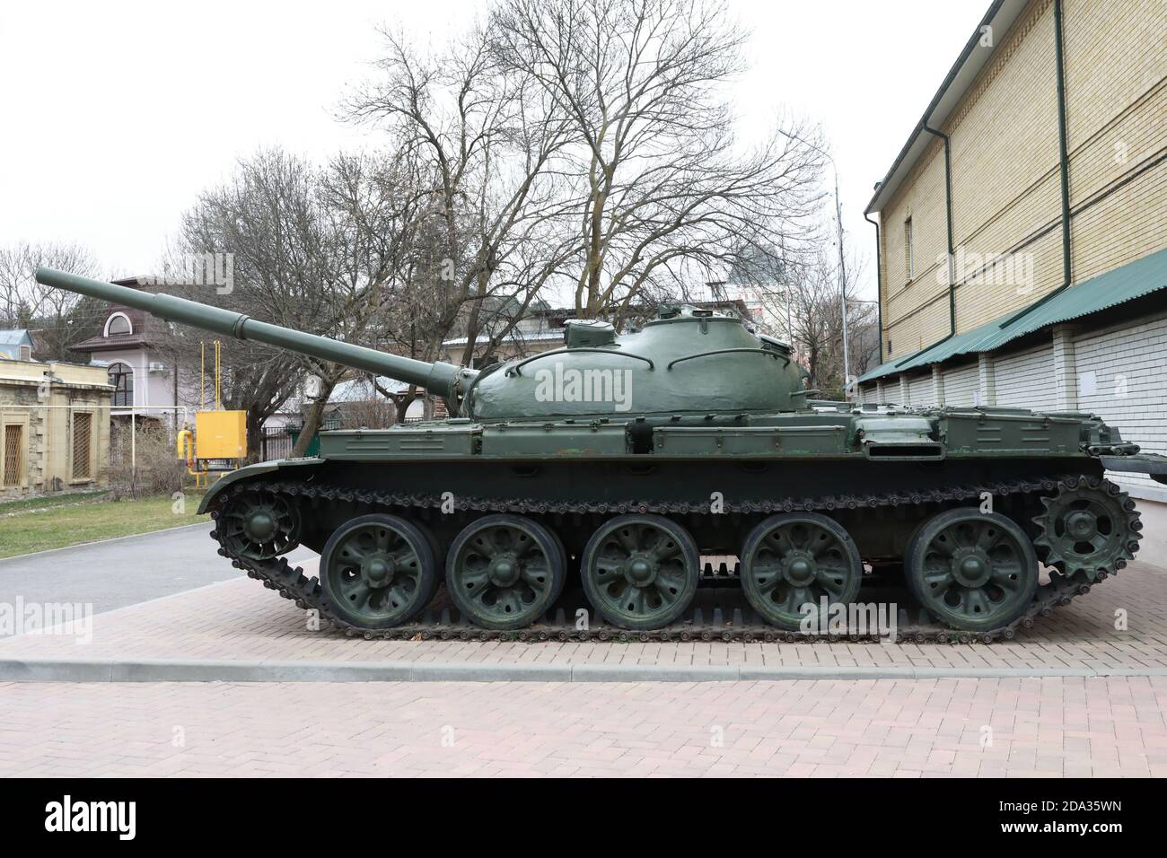 View of Soviet main battle tank T-62, Kislovodsk, Russia Stock Photo