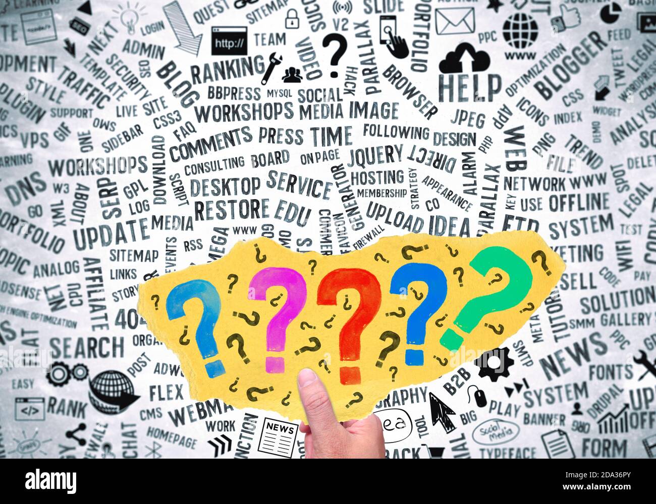 Social Media Question Mark, Social Media Background Stock Photo Alamy