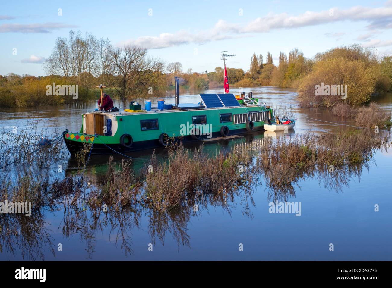 The river Ouse flood plain at 'Water End', York, November 2020 Stock