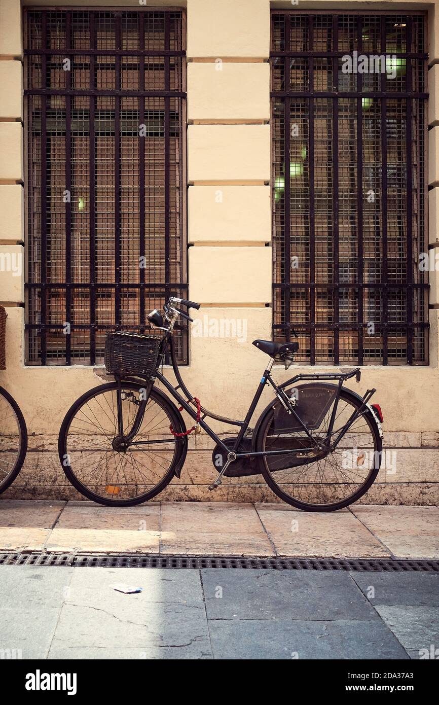 Parked Bicycle Stock Photo