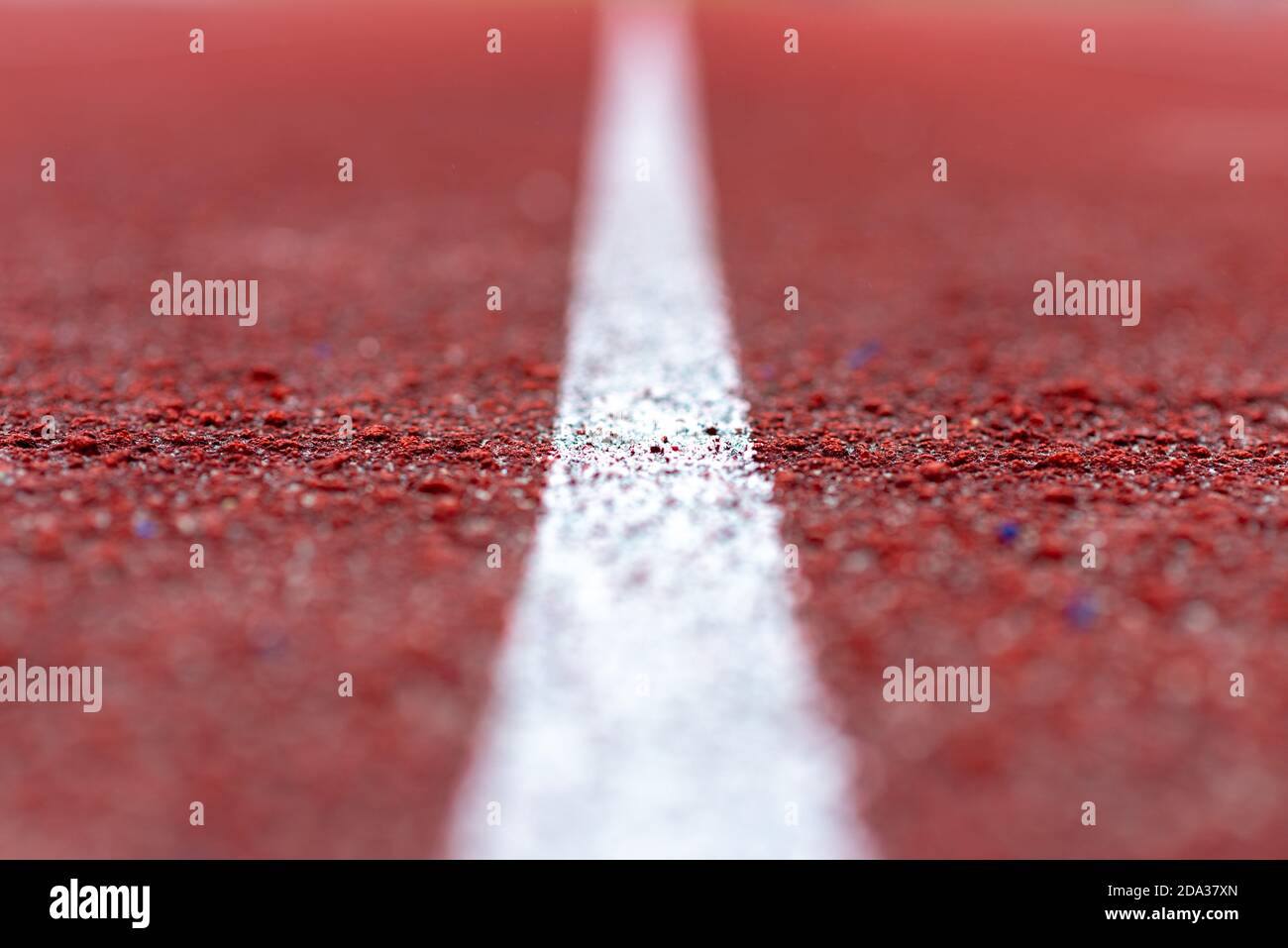 Stadium red runway.Outdoor shoot. Stock Photo