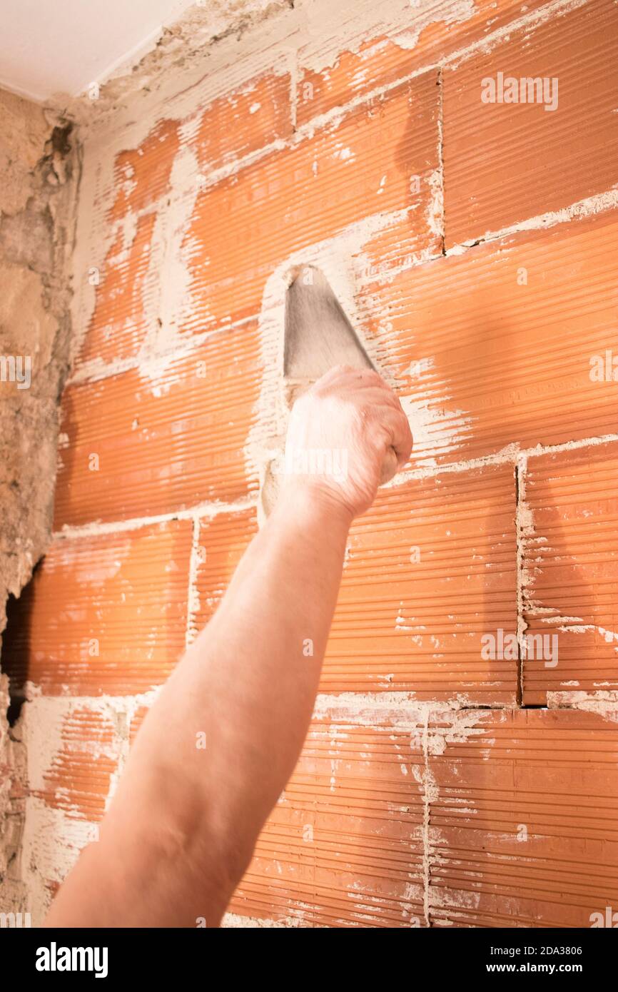 Building renovation works in appartment showing refurbishments works by