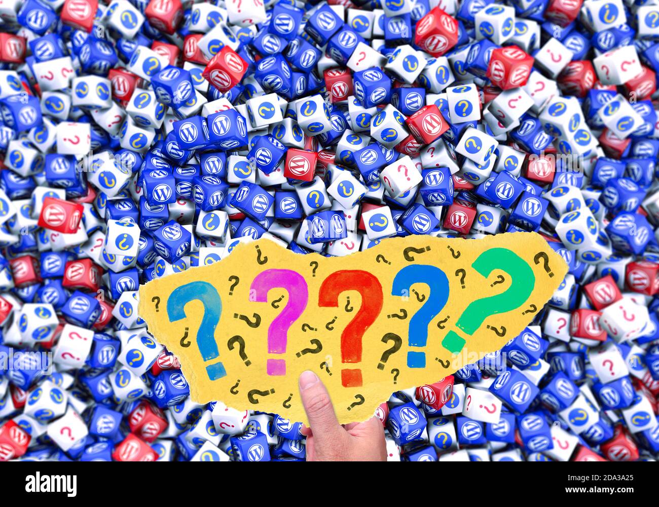 Wordpress Question Mark, Social Media Background Stock Photo - Alamy