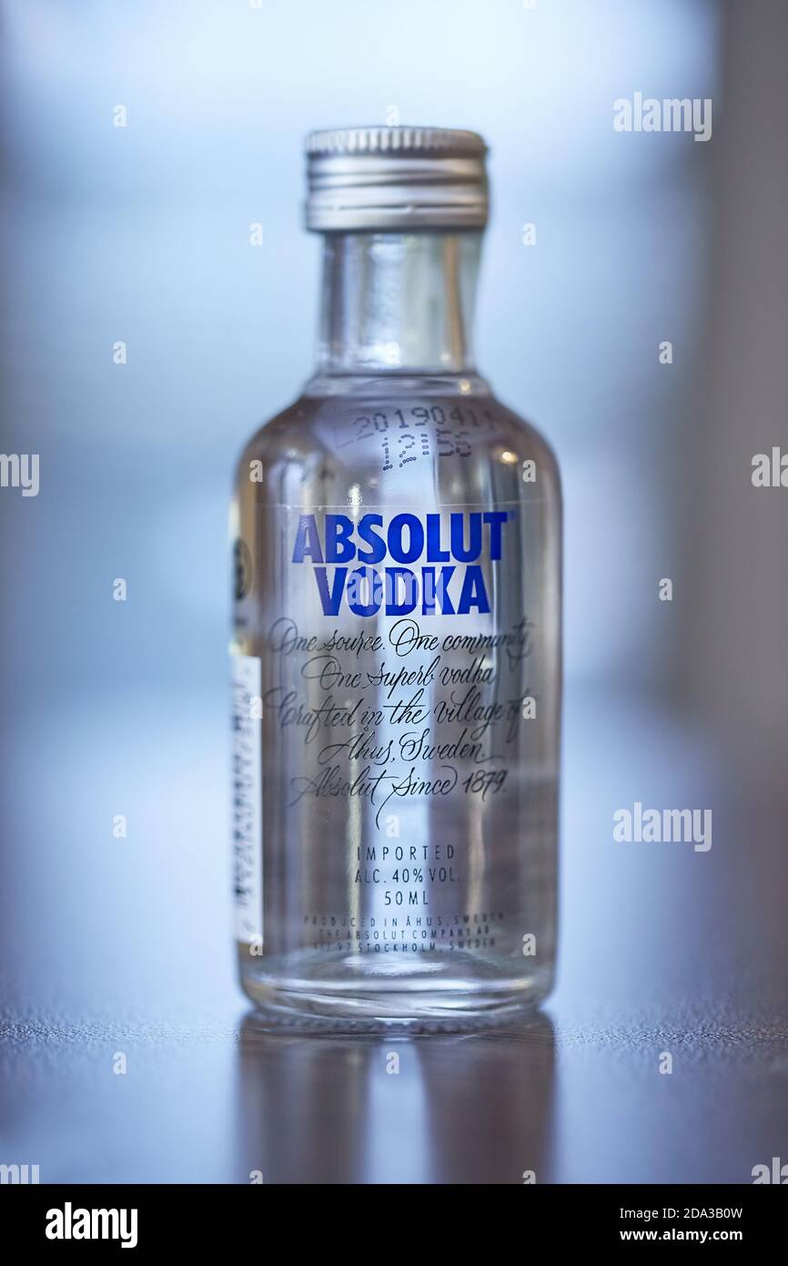 Absolut Vodka small bottle Stock Photo - Alamy