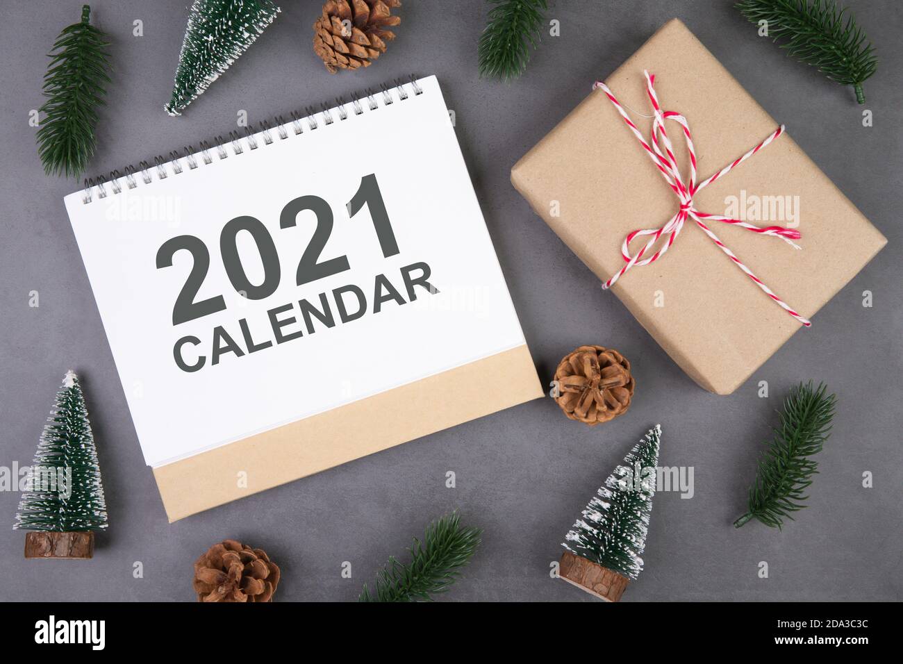 Christmas Holiday With Gift Box And Calendar 2021 Decoration On Cement Floor Background New Year And Xmas Or Anniversary With Presents On Concrete In Stock Photo Alamy 2021 christmas calendar gift